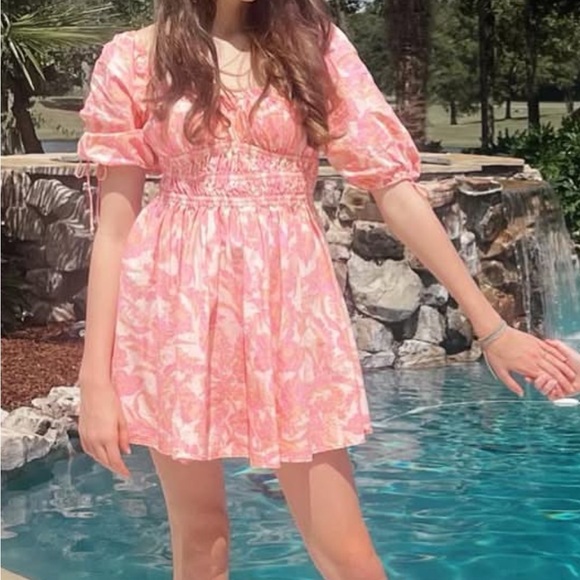 Pink Floral Teen Dress - Picture 2 of 5